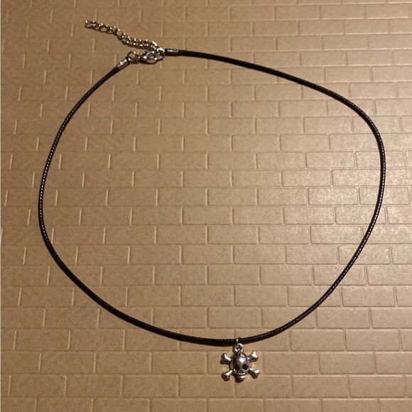 Minimalist, Stainless Steel Skull & Crossbones, W/ Adjustable Rope Necklace - Picture 10 of 12